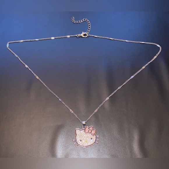 Hello Kitty Necklace 20 Inches heavy Cubic Zirconia 925k Brand New chain - Picture 3 of 6